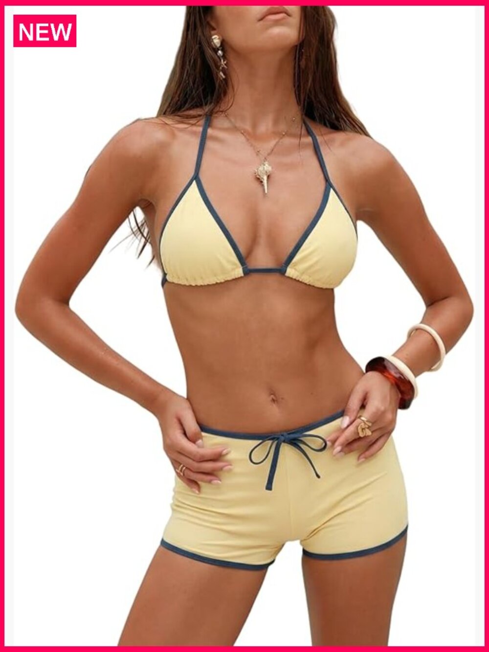 Halter Triangle Bikini with Boyshort Bottom